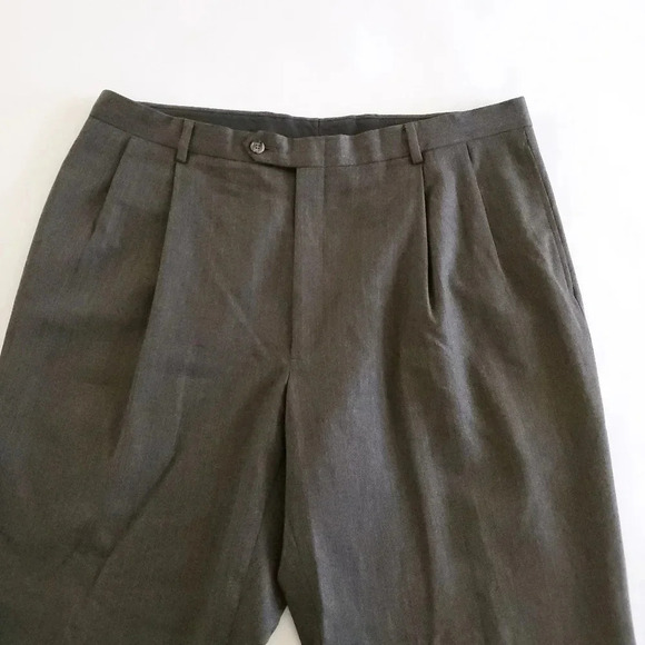 Hart Schaffner Marx 100% Wool Dress Pants Men's Size 40R Chicago Fit Pleated - Picture 4 of 12